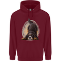 A Bernese Mountain Dog Mens 80% Cotton Hoodie Maroon