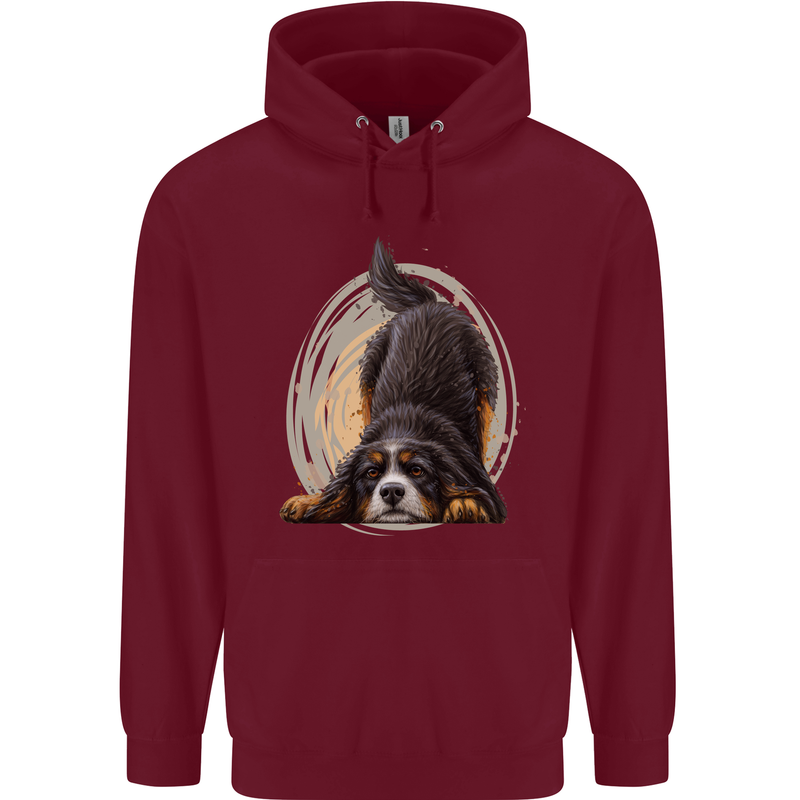 A Bernese Mountain Dog Mens 80% Cotton Hoodie Maroon