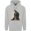 A Bernese Mountain Dog Mens 80% Cotton Hoodie Sports Grey