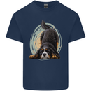 A Bernese Mountain Dog Mens Cotton T-Shirt Tee Top Navy Blue