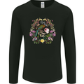 A Bird and Flower Wreath Mens Long Sleeve T-Shirt Black