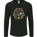 A Bird and Flower Wreath Mens Long Sleeve T-Shirt Black