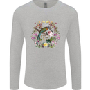 A Bird and Flower Wreath Mens Long Sleeve T-Shirt Sports Grey