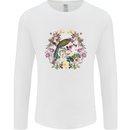A Bird and Flower Wreath Mens Long Sleeve T-Shirt White