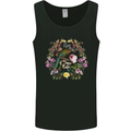 A Bird and Flower Wreath Mens Vest Tank Top Black