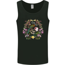 A Bird and Flower Wreath Mens Vest Tank Top Black