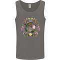 A Bird and Flower Wreath Mens Vest Tank Top Charcoal