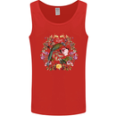 A Bird and Flower Wreath Mens Vest Tank Top Red