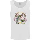 A Bird and Flower Wreath Mens Vest Tank Top White