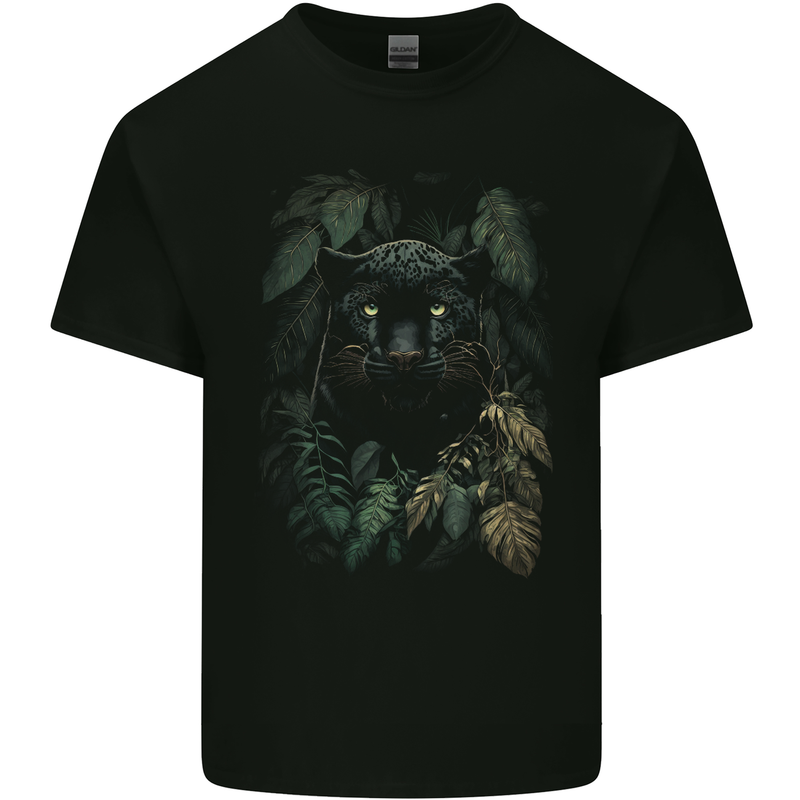 A Black Jaguar Wild Cat Kids T-Shirt Childrens Black