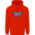 A Blue Dragonfly Childrens Kids Hoodie Bright Red