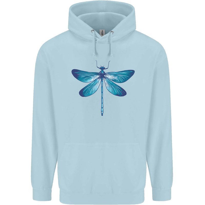 A Blue Dragonfly Childrens Kids Hoodie Light Blue