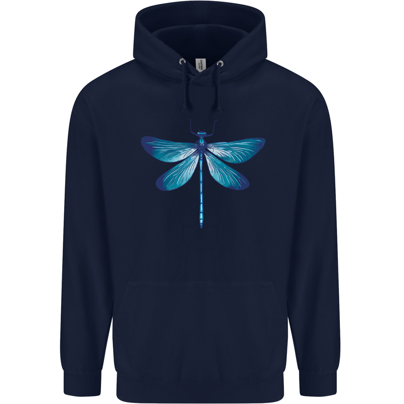 A Blue Dragonfly Childrens Kids Hoodie Navy Blue