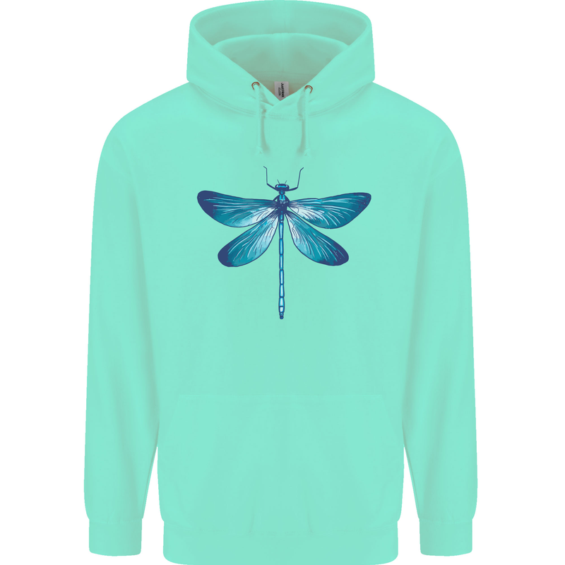 A Blue Dragonfly Childrens Kids Hoodie Peppermint