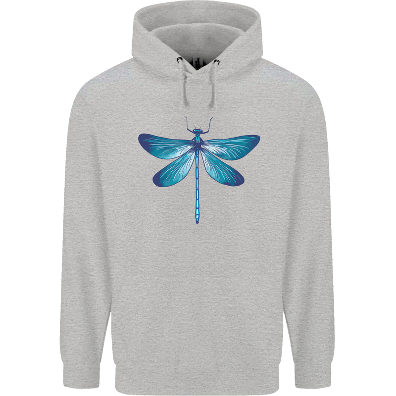 A Blue Dragonfly Childrens Kids Hoodie Sports Grey