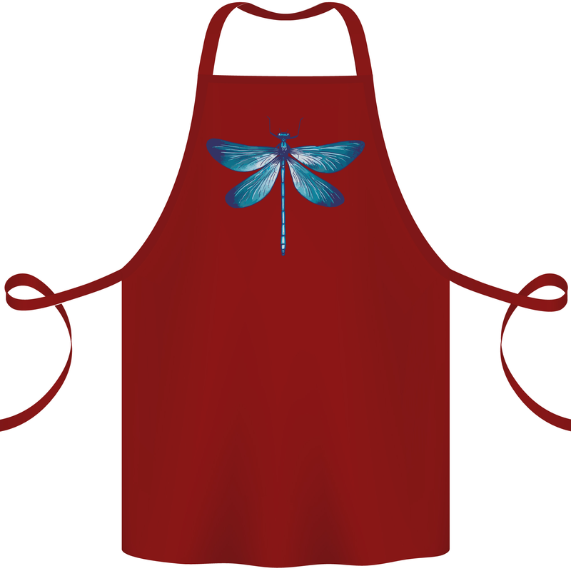A Blue Dragonfly Cotton Apron 100% Organic Maroon