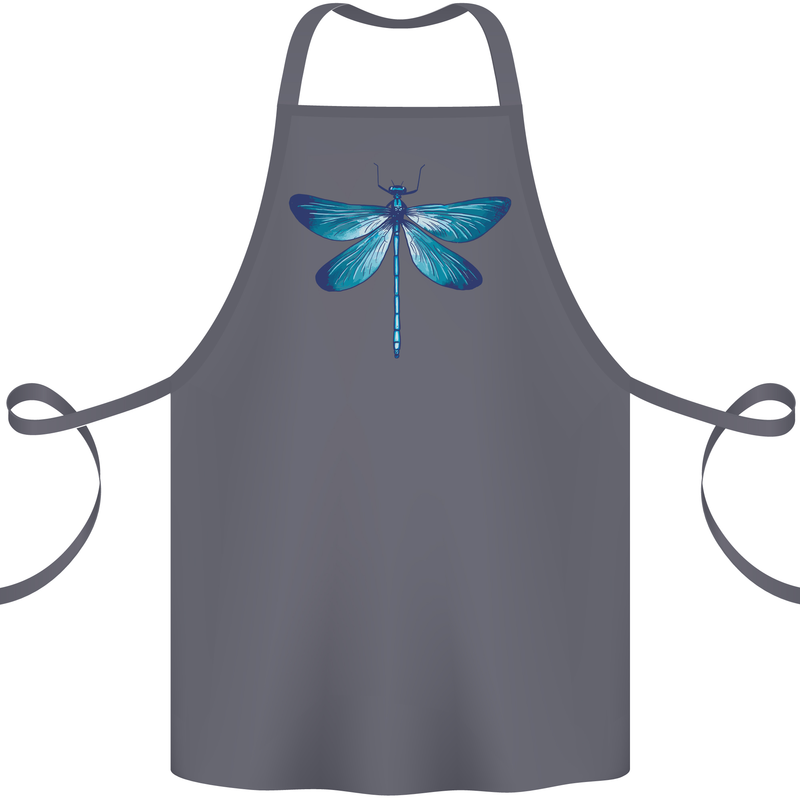 A Blue Dragonfly Cotton Apron 100% Organic Steel