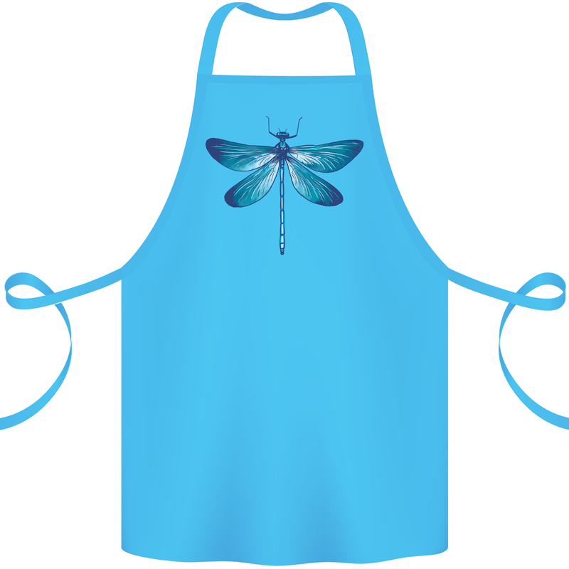 A Blue Dragonfly Cotton Apron 100% Organic Turquoise