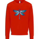 A Blue Dragonfly Kids Sweatshirt Jumper Bright Red