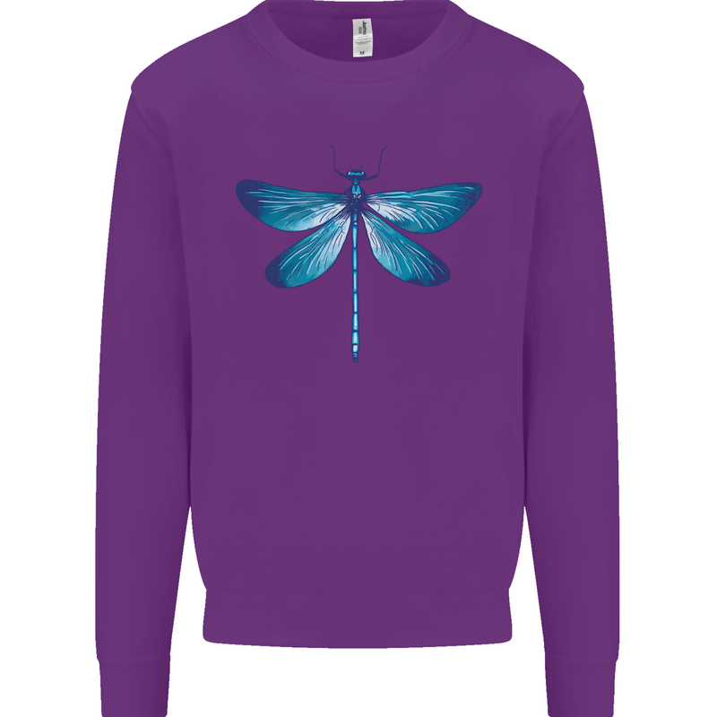A Blue Dragonfly Kids Sweatshirt Jumper Purple