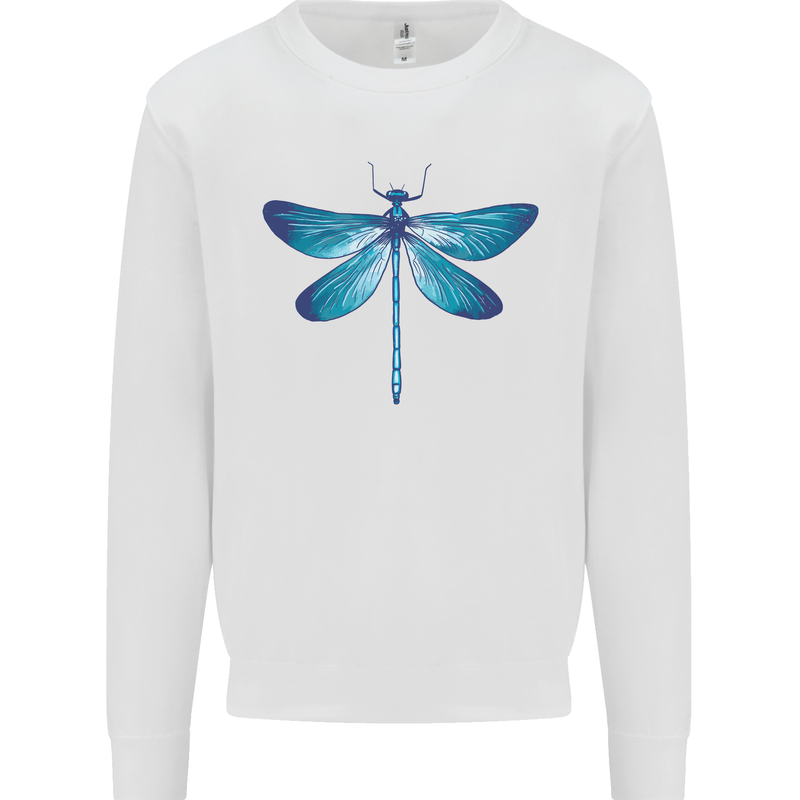 A Blue Dragonfly Kids Sweatshirt Jumper White