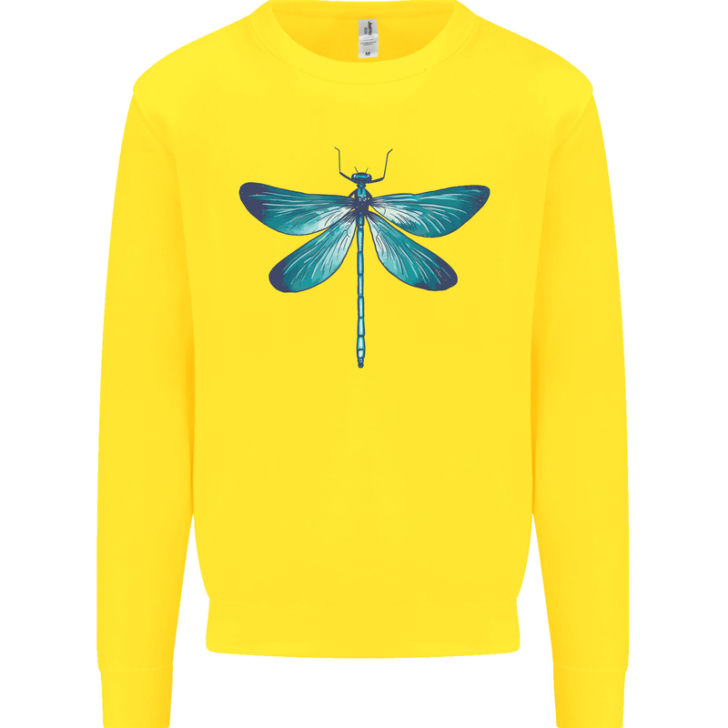 A Blue Dragonfly Kids Sweatshirt Jumper Yellow