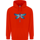 A Blue Dragonfly Mens 80% Cotton Hoodie Bright Red