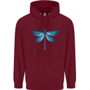 A Blue Dragonfly Mens 80% Cotton Hoodie Maroon