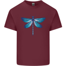 A Blue Dragonfly Mens Cotton T-Shirt Tee Top Maroon