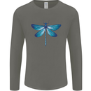A Blue Dragonfly Mens Long Sleeve T-Shirt Charcoal