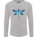 A Blue Dragonfly Mens Long Sleeve T-Shirt Sports Grey