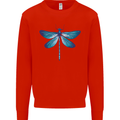 A Blue Dragonfly Mens Sweatshirt Jumper Bright Red