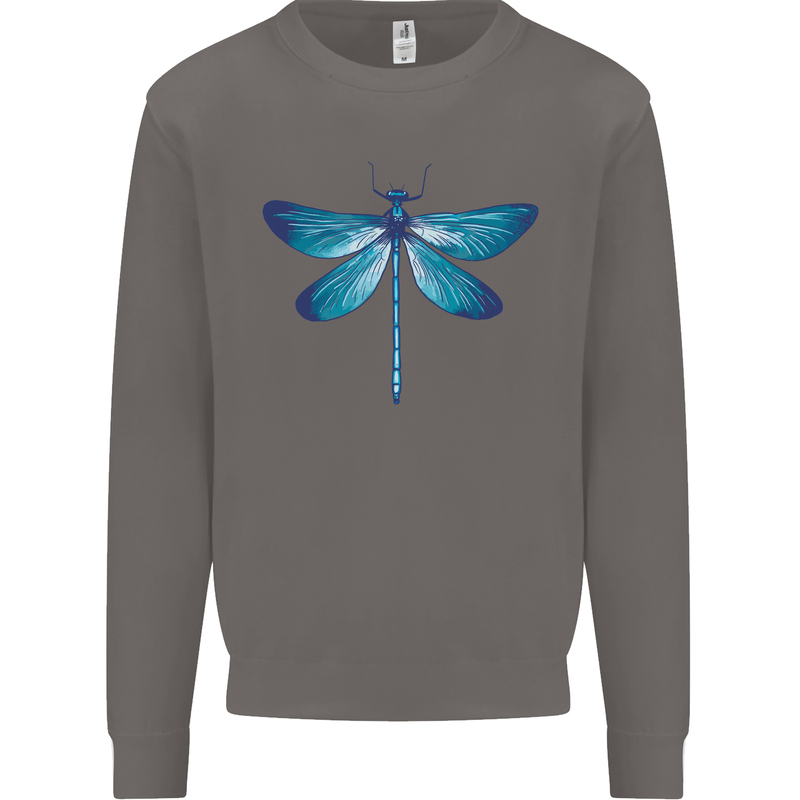 A Blue Dragonfly Mens Sweatshirt Jumper Charcoal