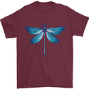 A Blue Dragonfly Mens T-Shirt 100% Cotton Maroon