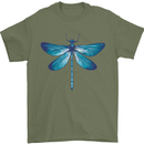 A Blue Dragonfly Mens T-Shirt 100% Cotton Military Green