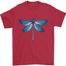 A Blue Dragonfly Mens T-Shirt 100% Cotton Red