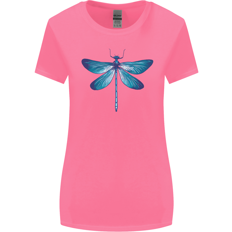 A Blue Dragonfly Womens Wider Cut T-Shirt Azalea