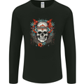 A Bohemian Style Tribal Skull Mens Long Sleeve T-Shirt Black