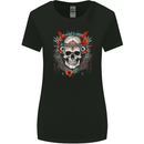 A Bohemian Style Tribal Skull Womens Wider Cut T-Shirt Black