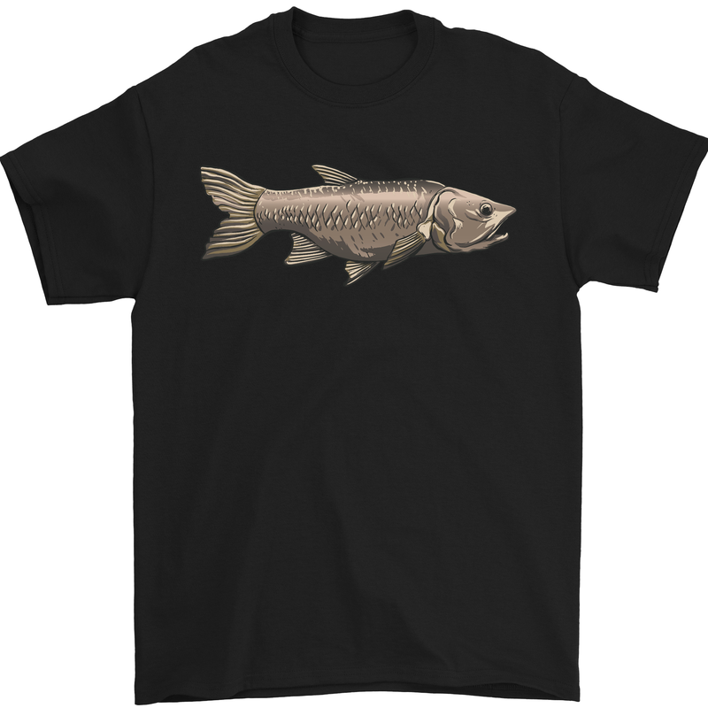 a black t - shirt with a fish on it
