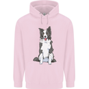 A Border Collie Childrens Kids Hoodie Light Pink