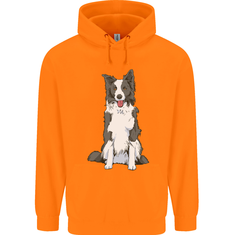 A Border Collie Childrens Kids Hoodie Orange