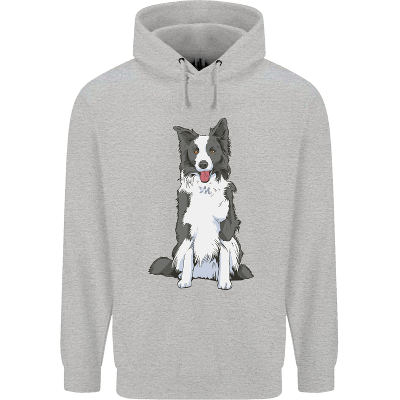 A Border Collie Childrens Kids Hoodie Sports Grey
