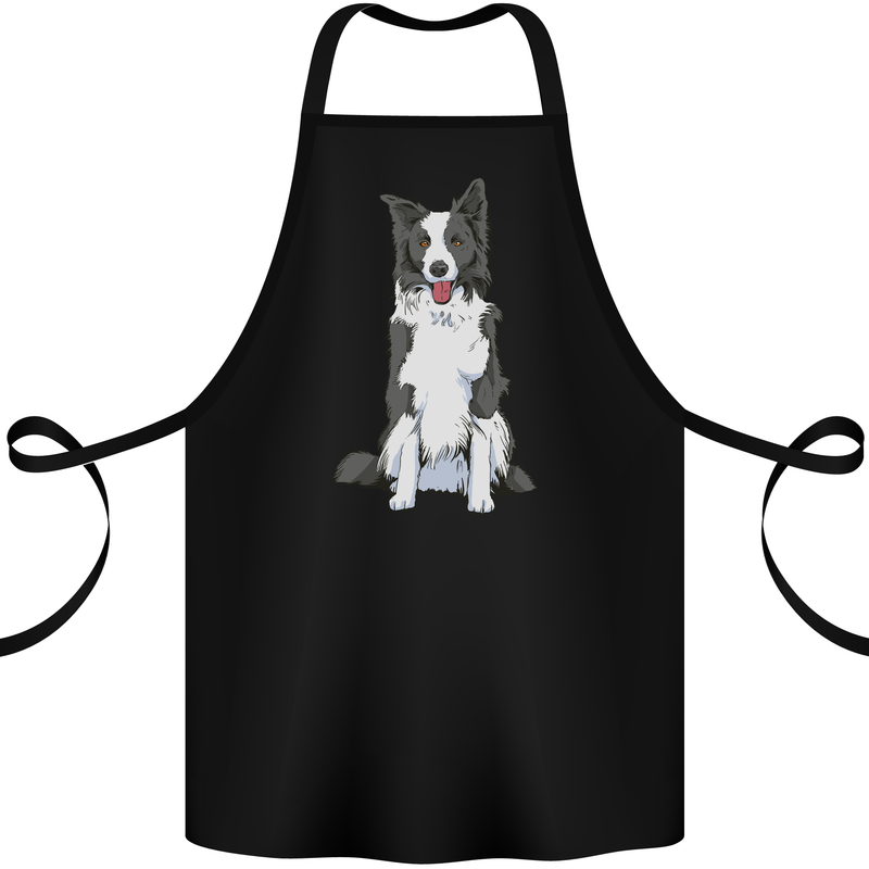 A Border Collie Cotton Apron 100% Organic Black