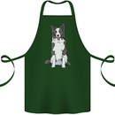 A Border Collie Cotton Apron 100% Organic Forest Green