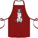 A Border Collie Cotton Apron 100% Organic Maroon