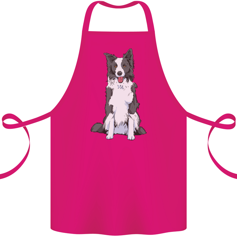 A Border Collie Cotton Apron 100% Organic Pink