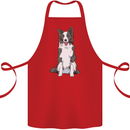 A Border Collie Cotton Apron 100% Organic Red