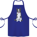 A Border Collie Cotton Apron 100% Organic Royal Blue