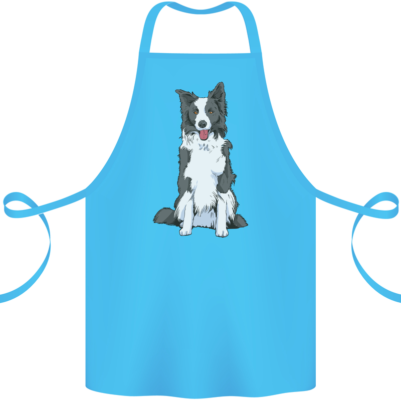 A Border Collie Cotton Apron 100% Organic Turquoise